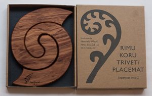 Naturally Wood Rimu Koru Trivet Silver Fern