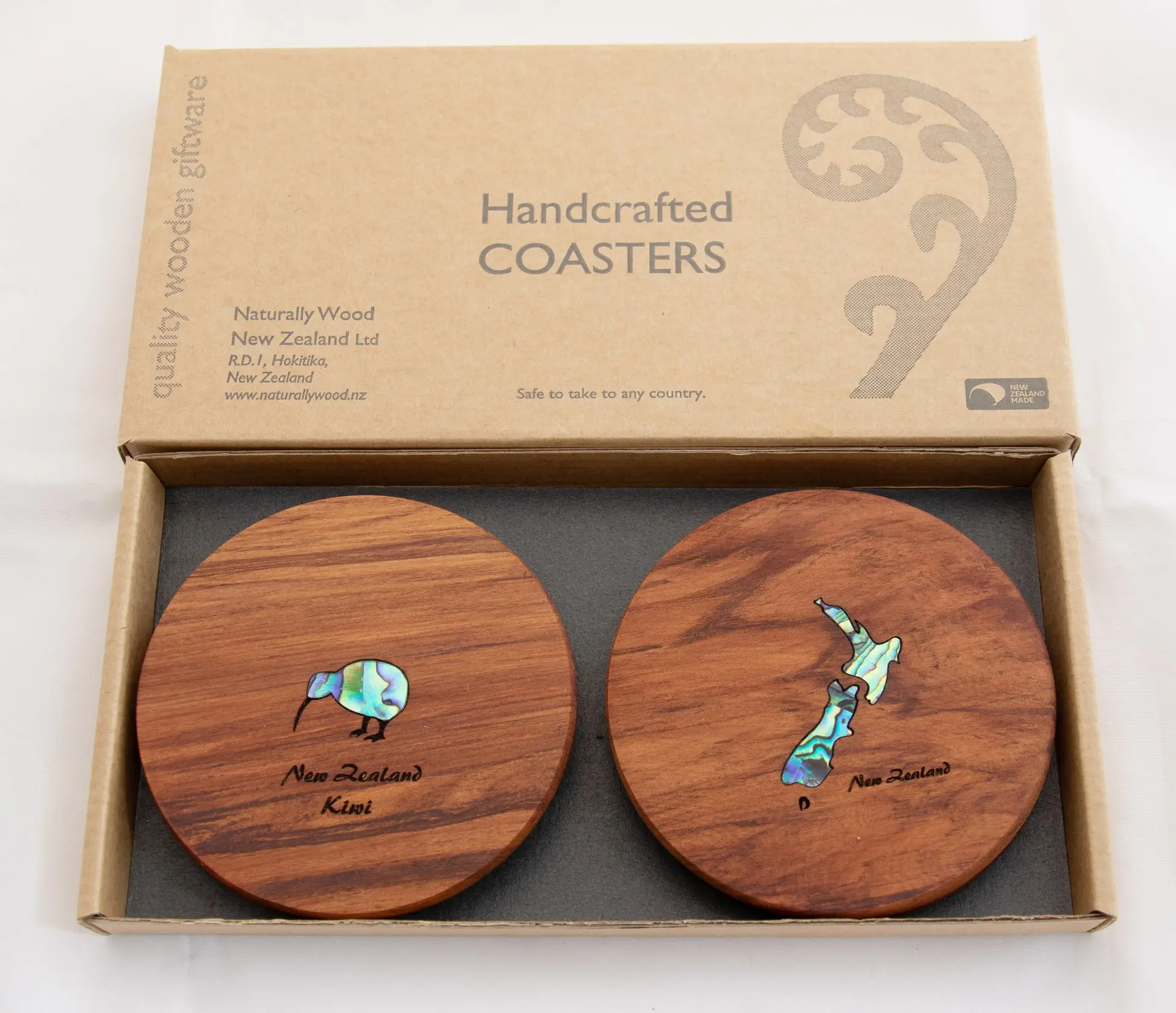 Coasters Mixed Paua Set of 4 Naturally Wood